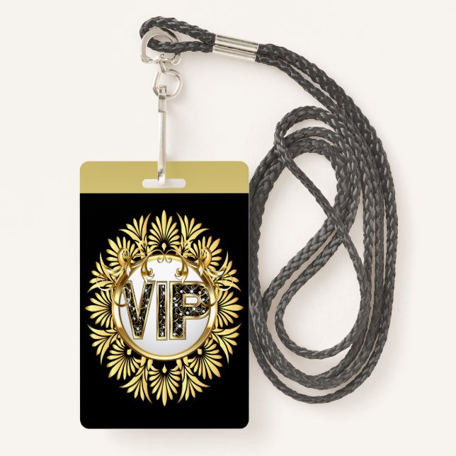 VIP - See Back  Badge (Front with Lanyard)