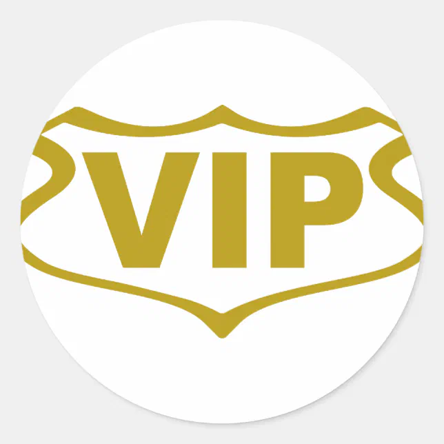 Vip-shield-.png Classic Round Sticker | Zazzle