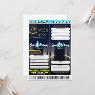 VIP Skate Party Invitations