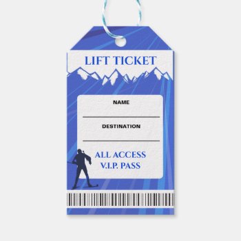 Vip Ski Lift Ticket Escort Seating Card Gift Tags by Marlalove73 at Zazzle
