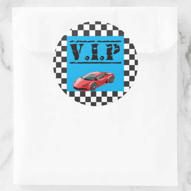 VIP Sticker for Racing Birthday Party Favors (Bag)