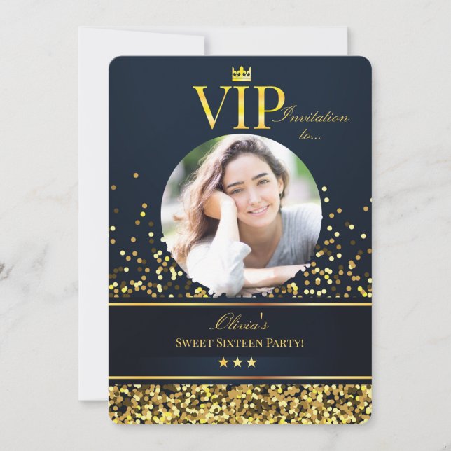 VIP Sweet Sixteen Photo Invitation (Front)