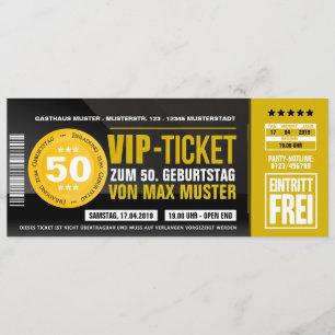 VIP TICKET invitations (ochre-orange)