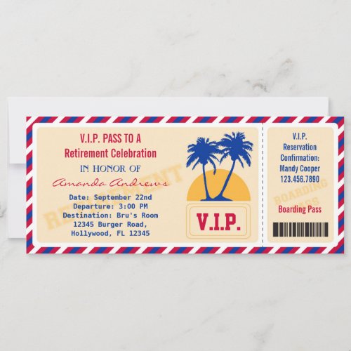 VIP Ticket Retirement Party Invitation