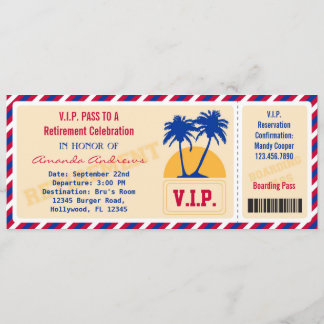 VIP Ticket Retirement Party Invitation