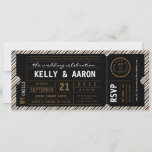 Vip Ticket Wedding Invitation In Black And Brown at Zazzle