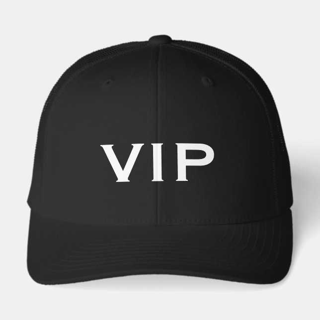 VIP Very Important Person monogrammed black hat (Front)