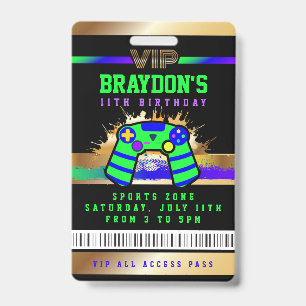VIP VIDEO GAMER GAME ALL ACCESS Gold Pass Badge