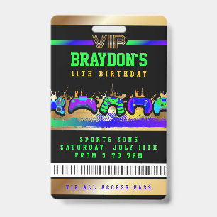 VIP VIDEO GAMER GAME ALL ACCESS Gold Pass Badge