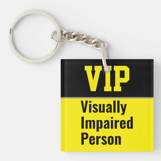 VIP Visually Impaired Person Keychain (Front)