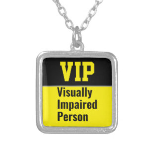 VIP Visually Impaired Person Silver Plated Necklace