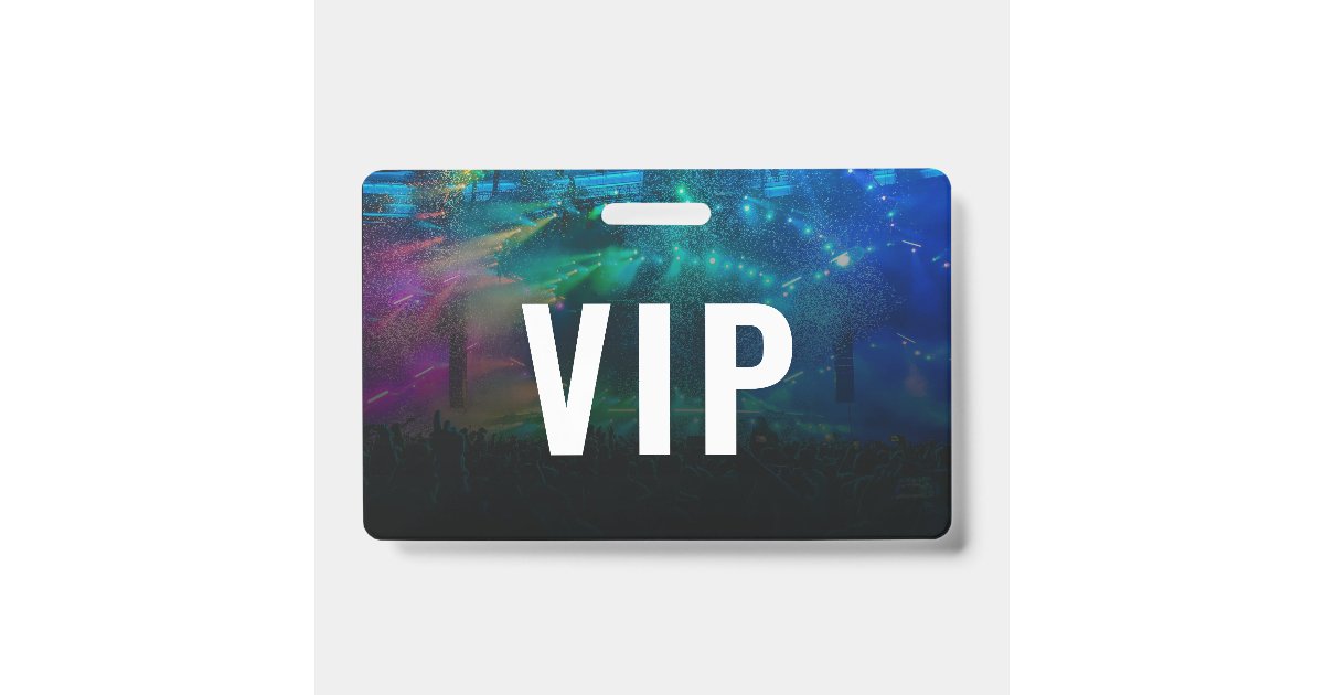 Vip Image Code Link VIP with QR Code and Photo Horizontal ID Badge | Zazzle