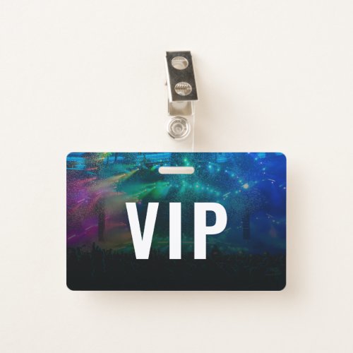VIP with QR Code and Photo Horizontal ID Badge