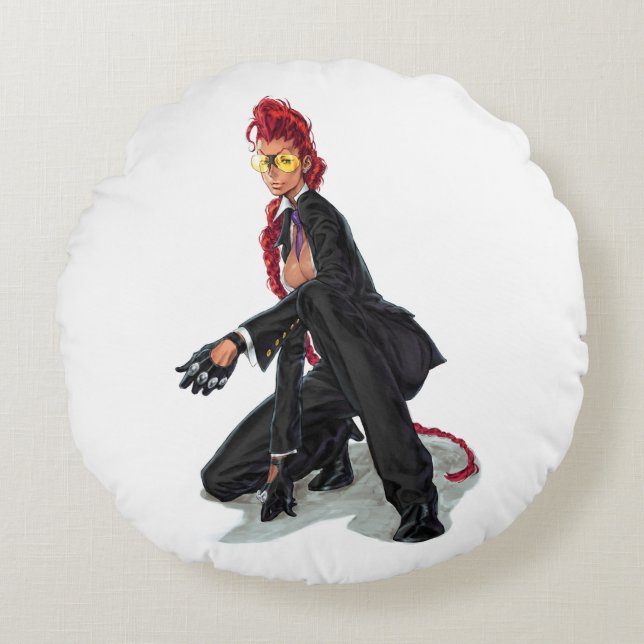 Viper Crouch Round Pillow (Front)