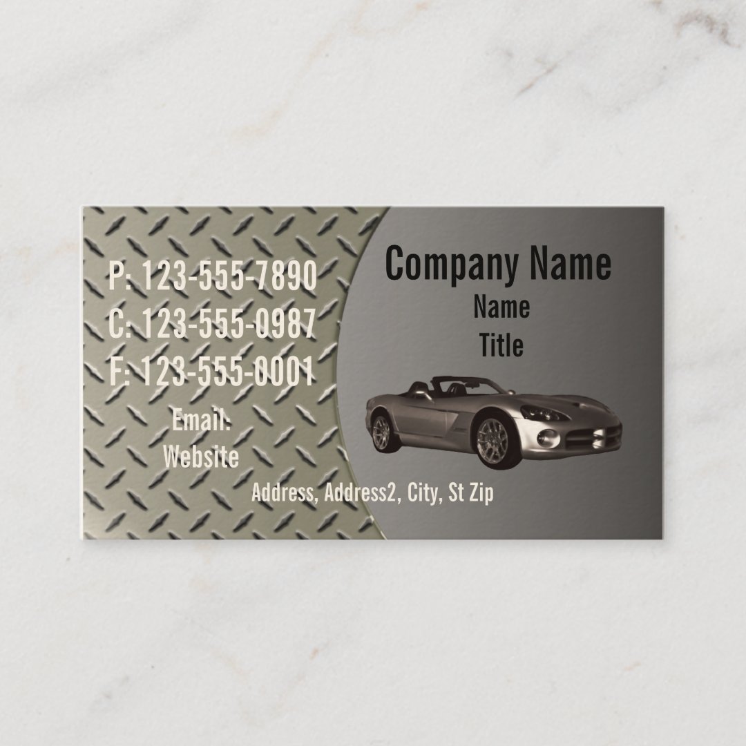 Viper Diamond Plate Business Card Zazzle