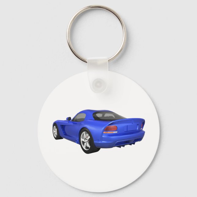 Viper Hard-Top Muscle Car: Blue Finish Keychain (Front)