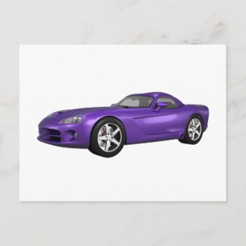 Viper Hard-top Muscle Car: Purple Finish Postcard by spiritswitchboard at Zazzle