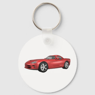 Viper Hard-Top Muscle Car: Red Finish Keychain