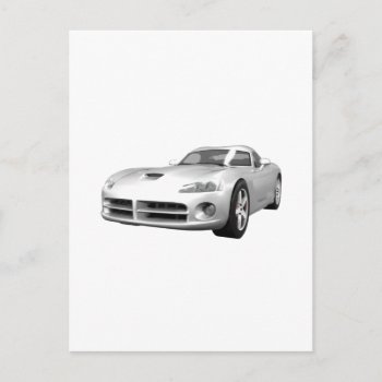 Viper Hard-top Muscle Car: White Finish Postcard by spiritswitchboard at Zazzle