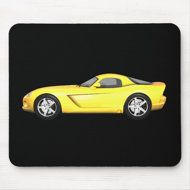 Viper Hard-Top Muscle Car: Yellow Finish: Mouse Pad (Front)