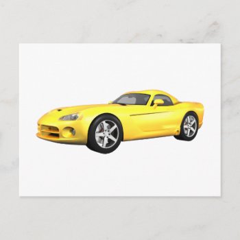 Viper Hard-top Muscle Car: Yellow Finish: Postcard by spiritswitchboard at Zazzle