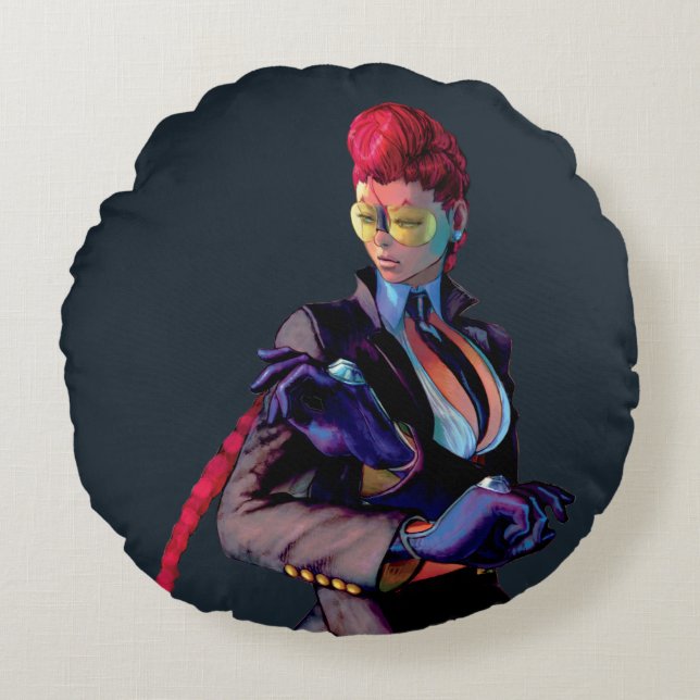 Viper Ready to Block Round Pillow (Front)