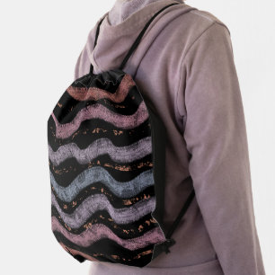 Viper Snake Skin Drawing Pattern Soft Pastel Color Drawstring Bag