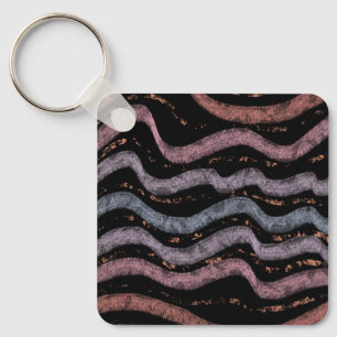 Viper Snake Skin Drawing Pattern Soft Pastel Color Keychain