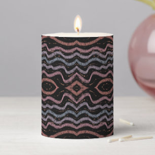 Viper Snake Skin Drawing Pattern Soft Pastel Color Pillar Candle