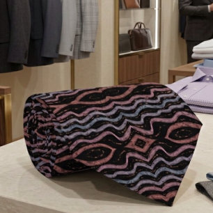 Viper Snake Skin Drawing Pattern With Soft Pastel Neck Tie