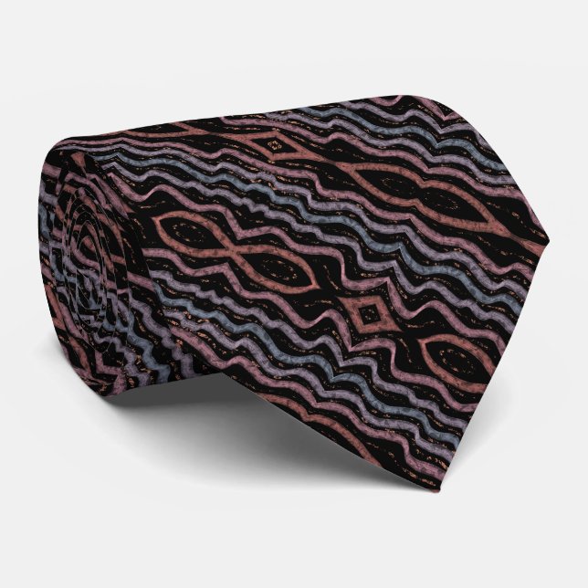 Viper Snake Skin Drawing Pattern With Soft Pastel  Neck Tie (Rolled)