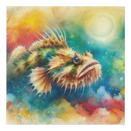 Viperfish Elegance AREF761 _ Watercolor Faux Canvas Print