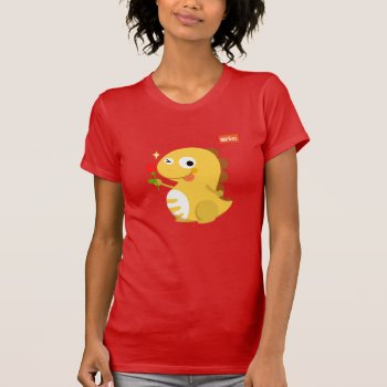 Vipkid Rose Dino T-shirt (orange) by VIPKID at Zazzle