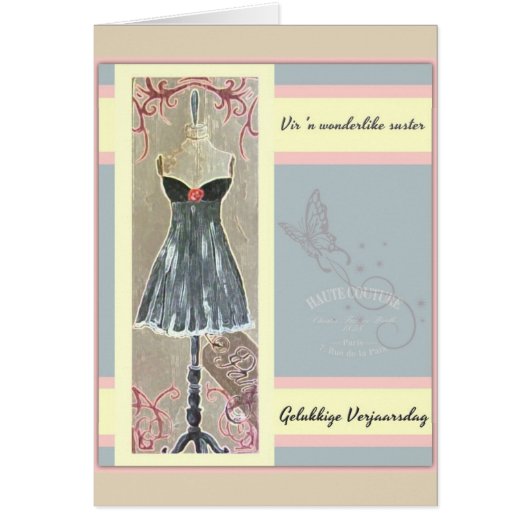 Vir 'n wonderlike suster - Gelukkige Verjaarsdag (Front)