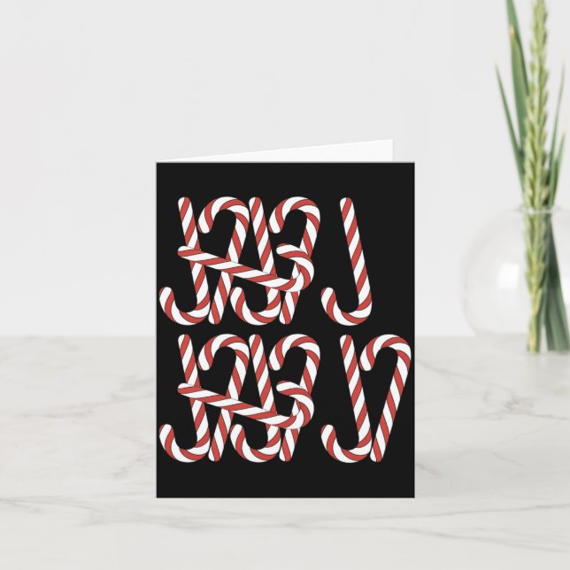 Viral 67 Candy Canes Tally Marks Xmas Holiday Teac Card (Front)