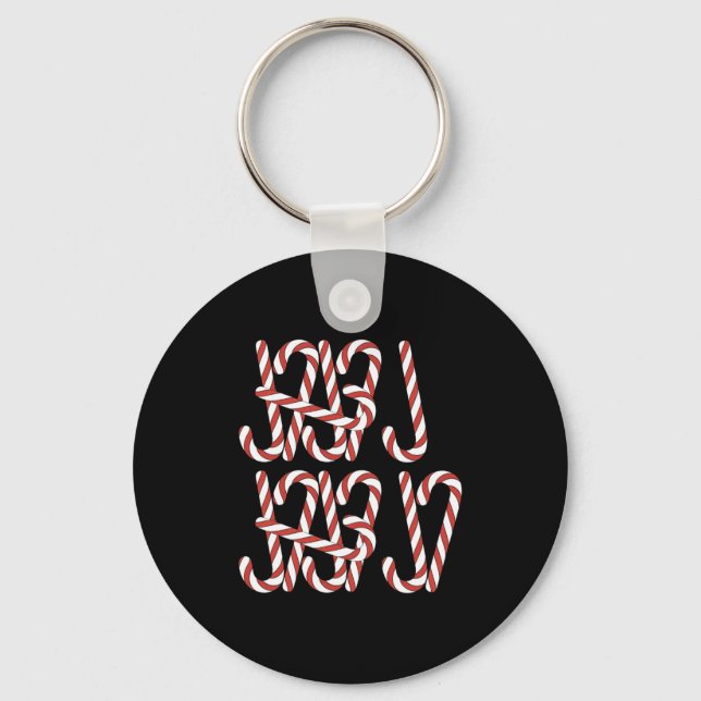 Viral 67 Candy Canes Tally Marks Xmas Holiday Teac Keychain (Front)