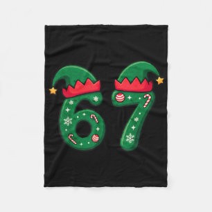 Viral 67 Christmas Elf Hat 6 7 Trend Meme Six Seve Fleece Blanket