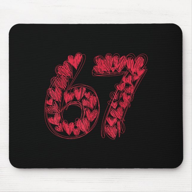 Viral 67 Hand-drawn Hearts Valentine's Day Cute Te Mouse Pad (Front)