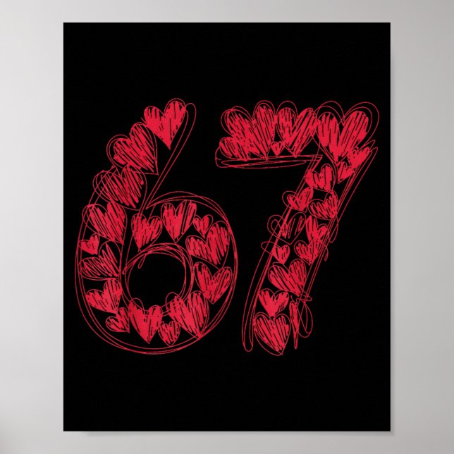 Viral 67 Hand-drawn Hearts Valentine's Day Cute Te Poster (Front)