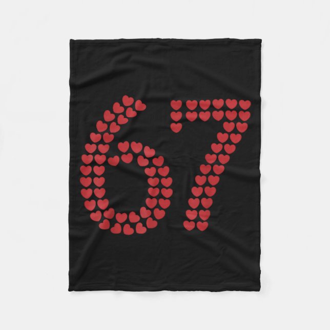 Viral Six Seven Love 67 Hearts Valentine's Day Cli Fleece Blanket (Front)