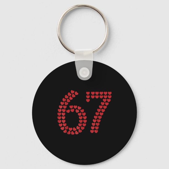 Viral Six Seven Love 67 Hearts Valentine's Day Cli Keychain (Front)