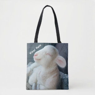 Viral Vern White Lamb Durable Tote Bag