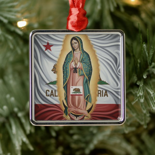 Virgen de Guadalupe - California Metal Ornament (Tree)