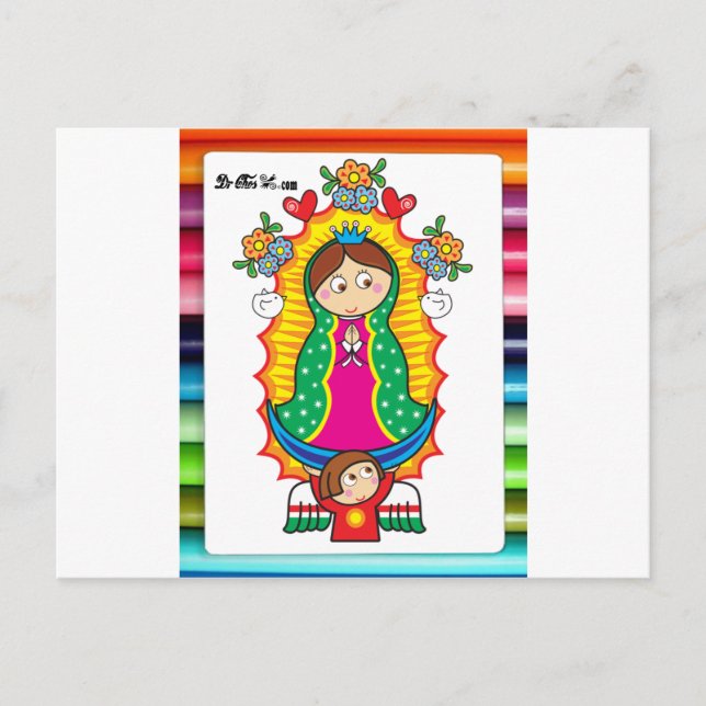 VIRGEN DE GUADALUPE CARICATURA 01 CUSTOMIZABLE PRO POSTCARD (Front)