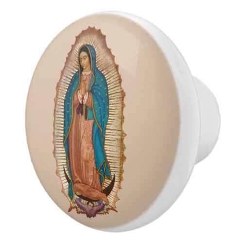 Virgen de Guadalupe Ceramic Knob