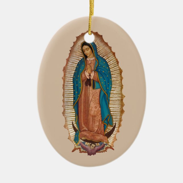 Virgen de Guadalupe Ceramic Ornament (Front)