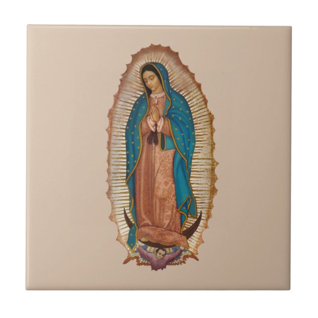 Virgen de Guadalupe Ceramic Tile (Front)