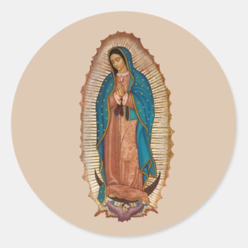 Virgen de Guadalupe Classic Round Sticker