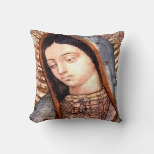 Virgen de Guadalupe cojn almohada Throw Pillow