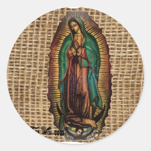 VIRGEN DE GUADALUPE COLOR CUSTOMIZABLE PRODUCTS CLASSIC ROUND STICKER